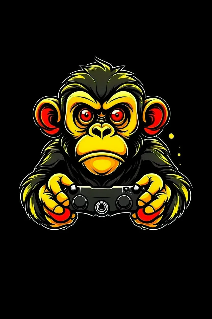 make a YouTube channel logo of a monkey with a controller