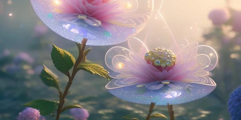 crystal subtle flower in a galactic ambiance beautiful fairy, transparent, delicate colors, in the foreground, full of details, smooth，soft light atmosphere, light effect，vaporwave colorful, concept art, smooth, extremely sharp detail, finely tuned detail, ultra high definition, 8 k, unreal engine 5, ultra sharp focus