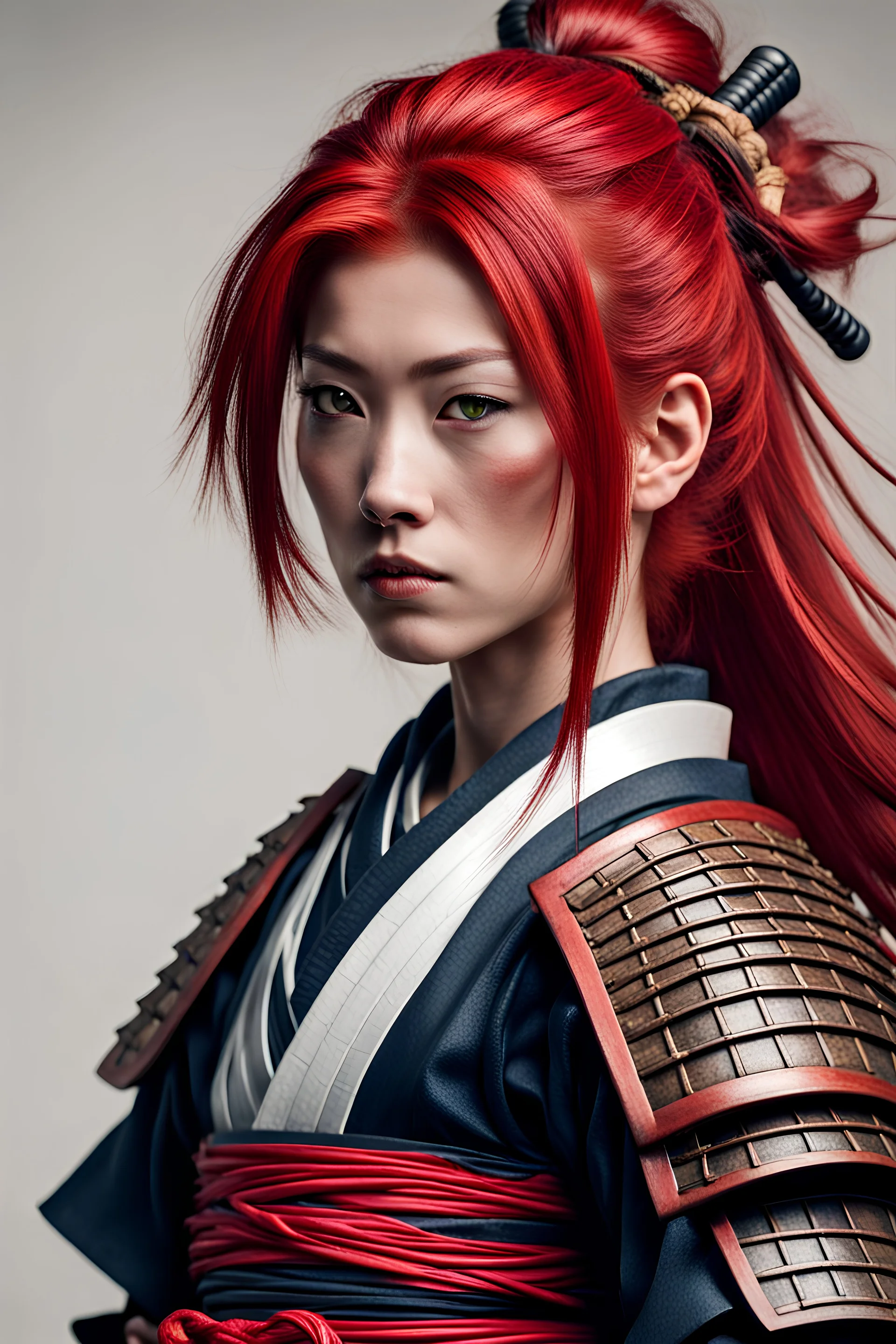 Female samurai with red hair (small breasts)