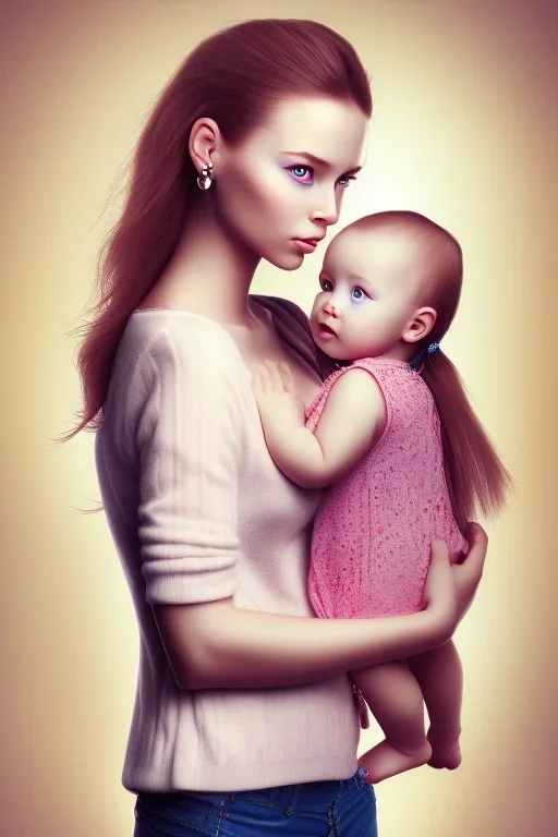 woman holding child, cute, beautiful