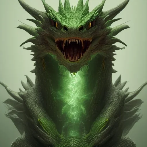 green dragon, dragon portrait, portrair, dragon head, dragon face, big eyes, smile, dragon with fathers, happy, 8k resolution, high-quality, fine-detail, fantasy, incredibly detailed, ultra high resolution, 8k, complex 3d render, cinema 4d