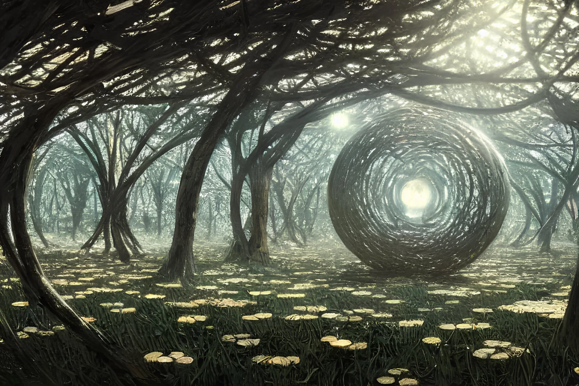 alone in the center of a round maze, sharp focus, highly detailed, art by greg rutkowski and teamLab, realistic