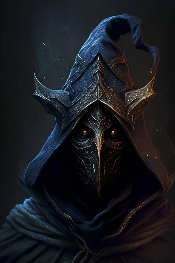 wizard mask warrior knight hood sorcerer dark