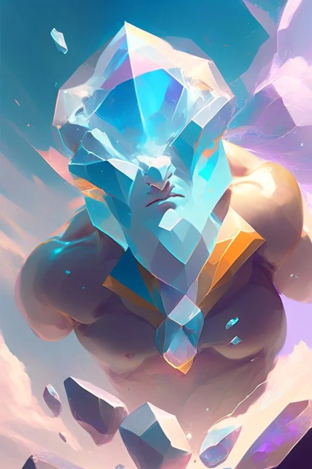 Golem diamond cloud fused ,elegant, colorful, artstation, concept art, smooth, soft light, illustration, art by artgerm