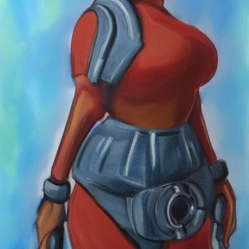 Full body portrait, painting, medium shot lady style of Fallout