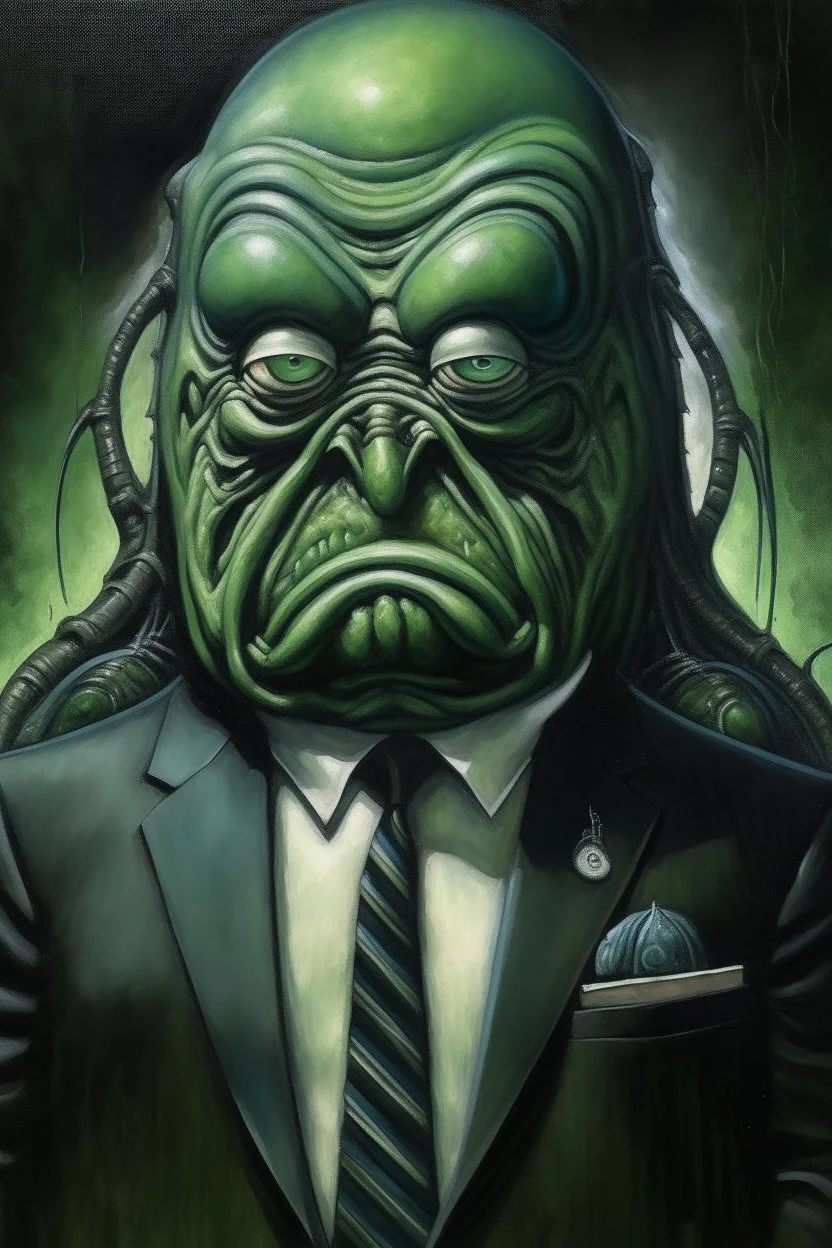 President William H. Taft painted biomechanical alien