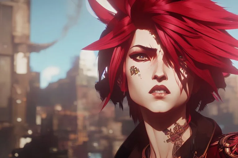 beautiful punk girl, hyper detailed, intricately detailed, illustration by <kilian eng> <Yoji Shinkawa>, darkred tones,