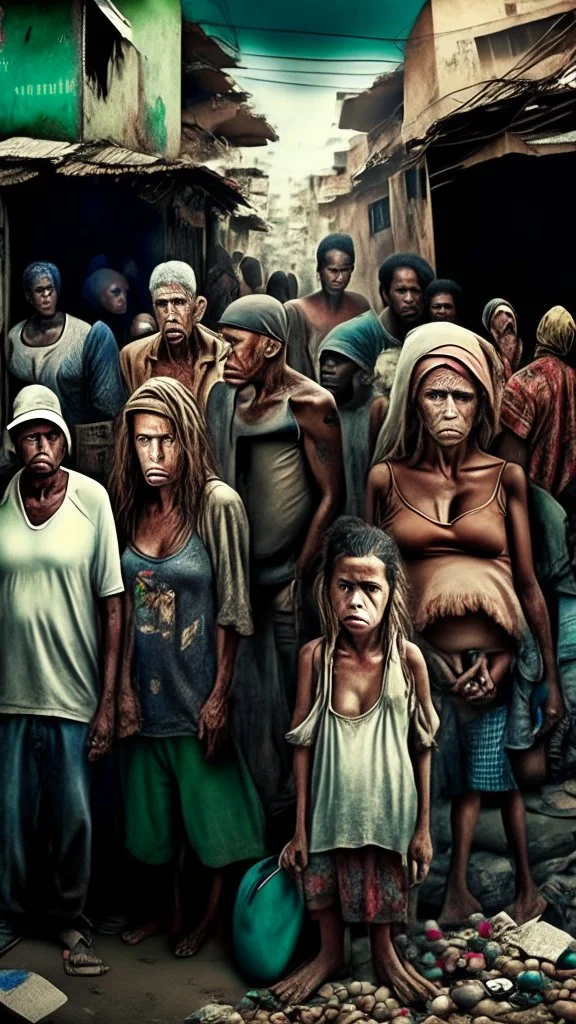 World celebrities, poor people, in a Brazilian city hdr