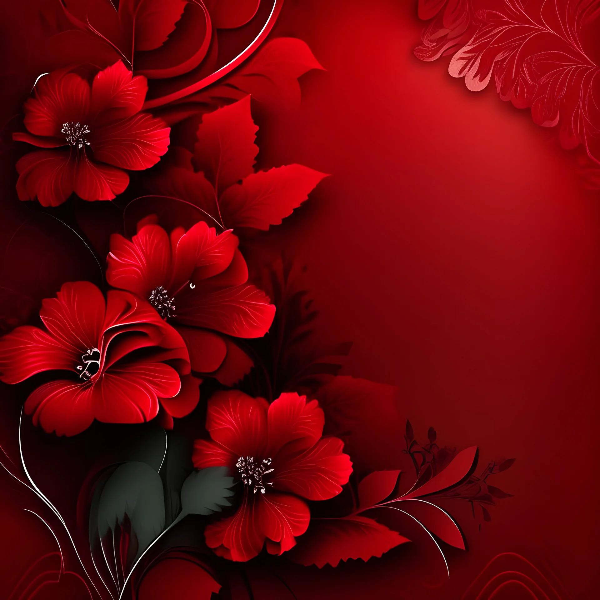 background red with flowers for journal