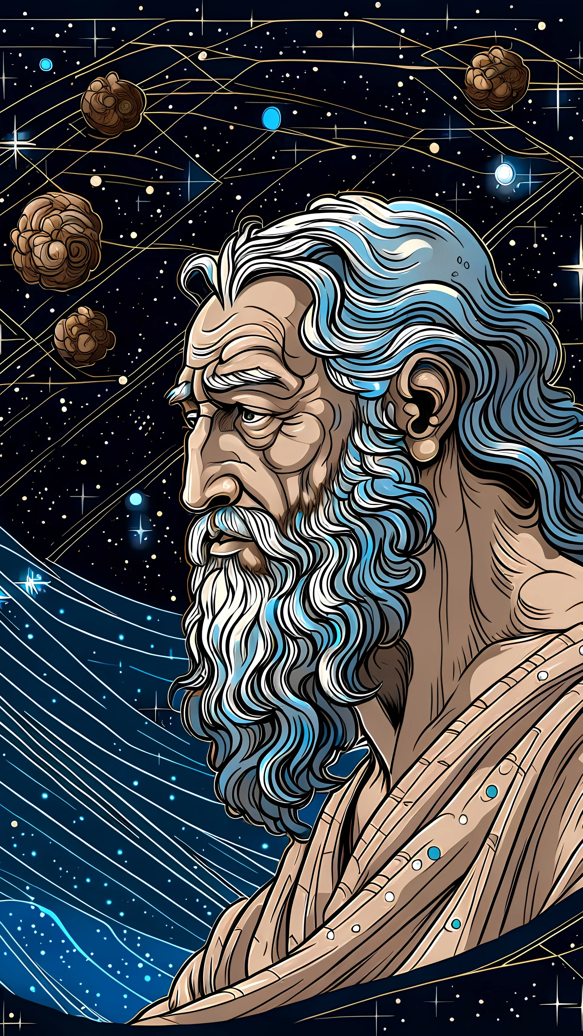 zeus looking at the constellations