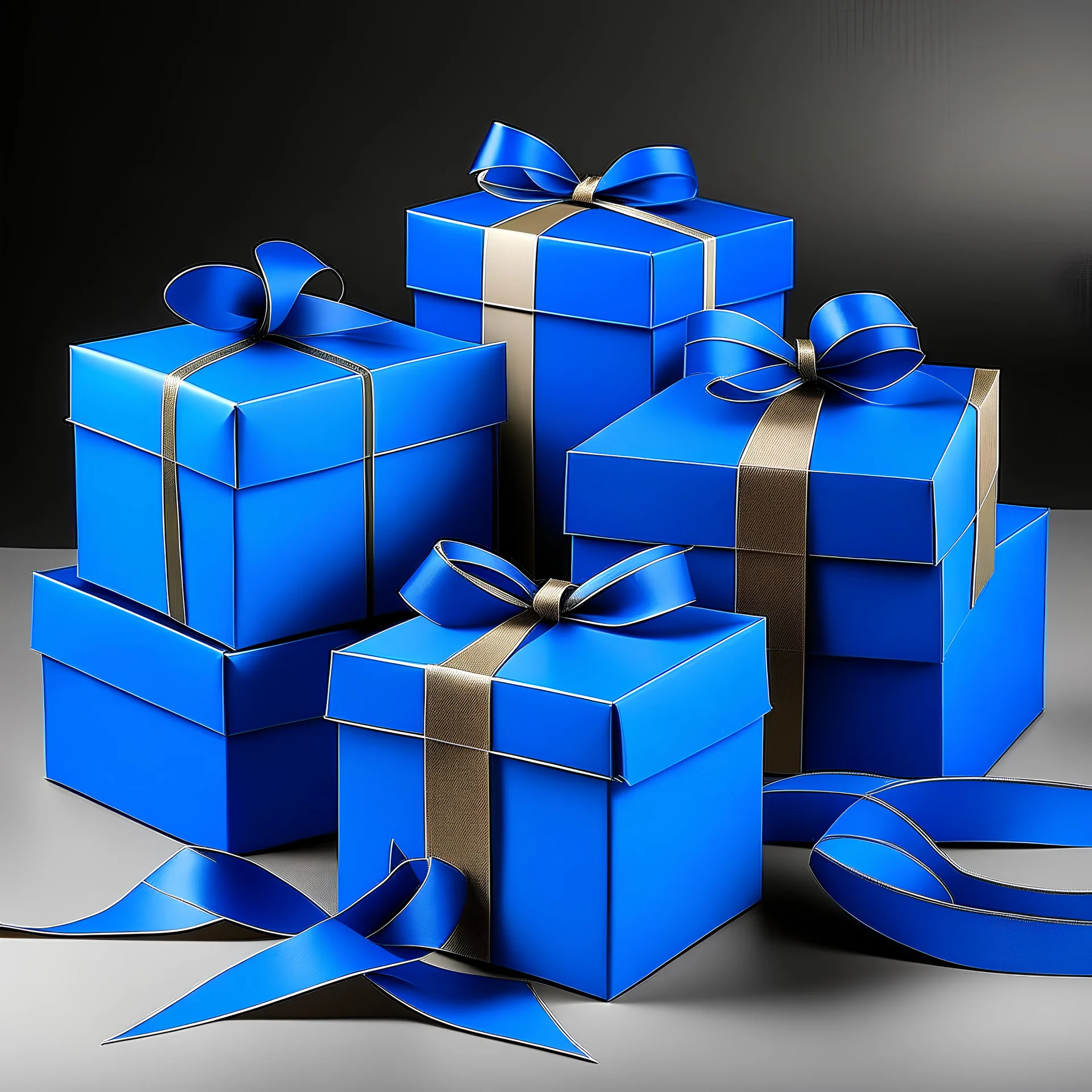 7 exclusive gift boxes in royal blue