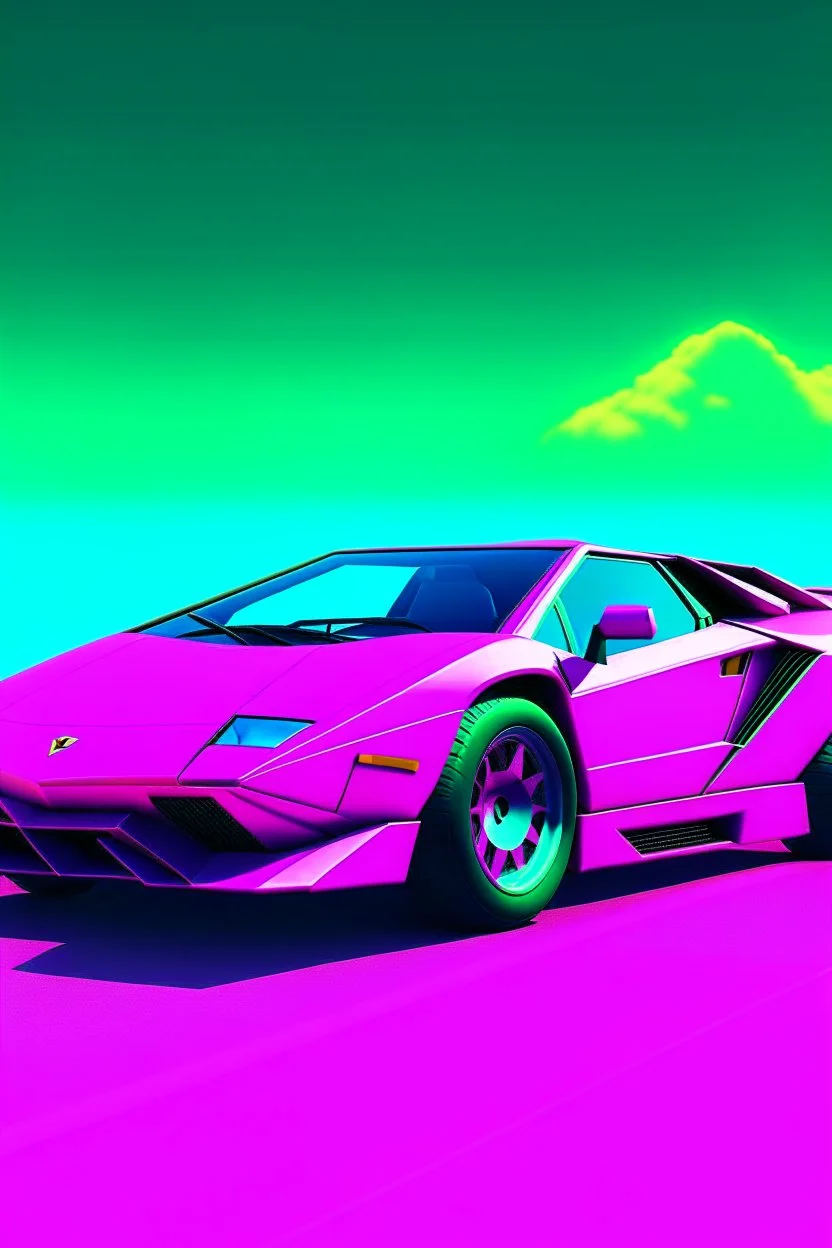 Vaporwave lamborghini