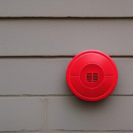 Fire alarm red notifier on wall