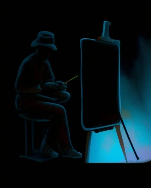 Relaxed when painting.