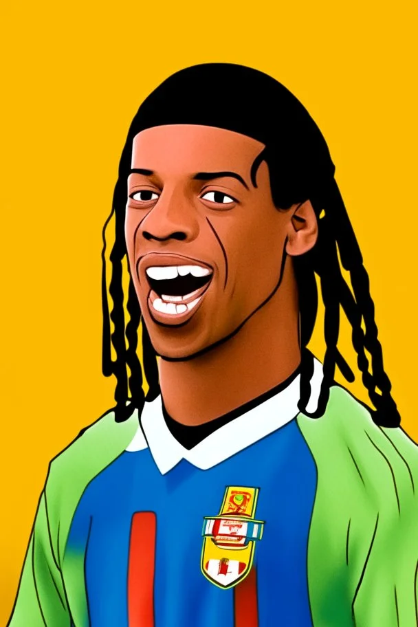 Ronaldinho Brazilian soccer player 2d cartoon