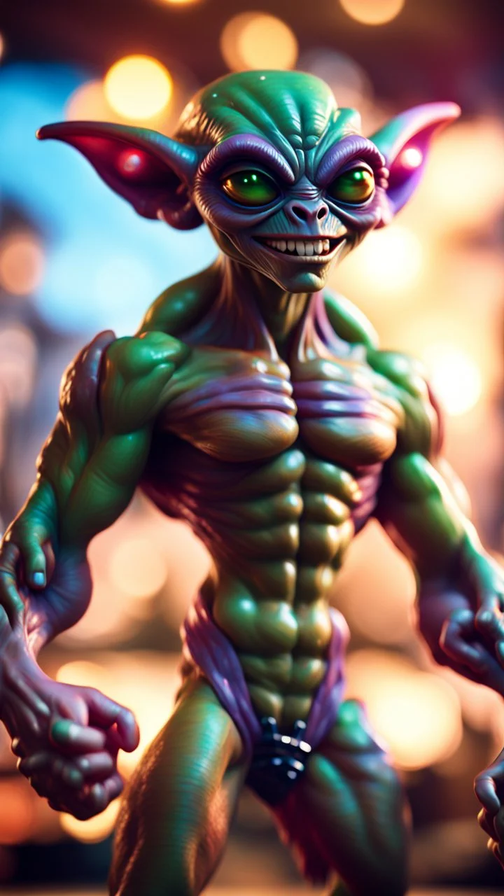 alien gremlin virgin pimp snatcher team flexing muscles in heaven,bokeh like f/0.8, tilt-shift lens 8k, high detail, smooth render, down-light, unreal engine, prize winning