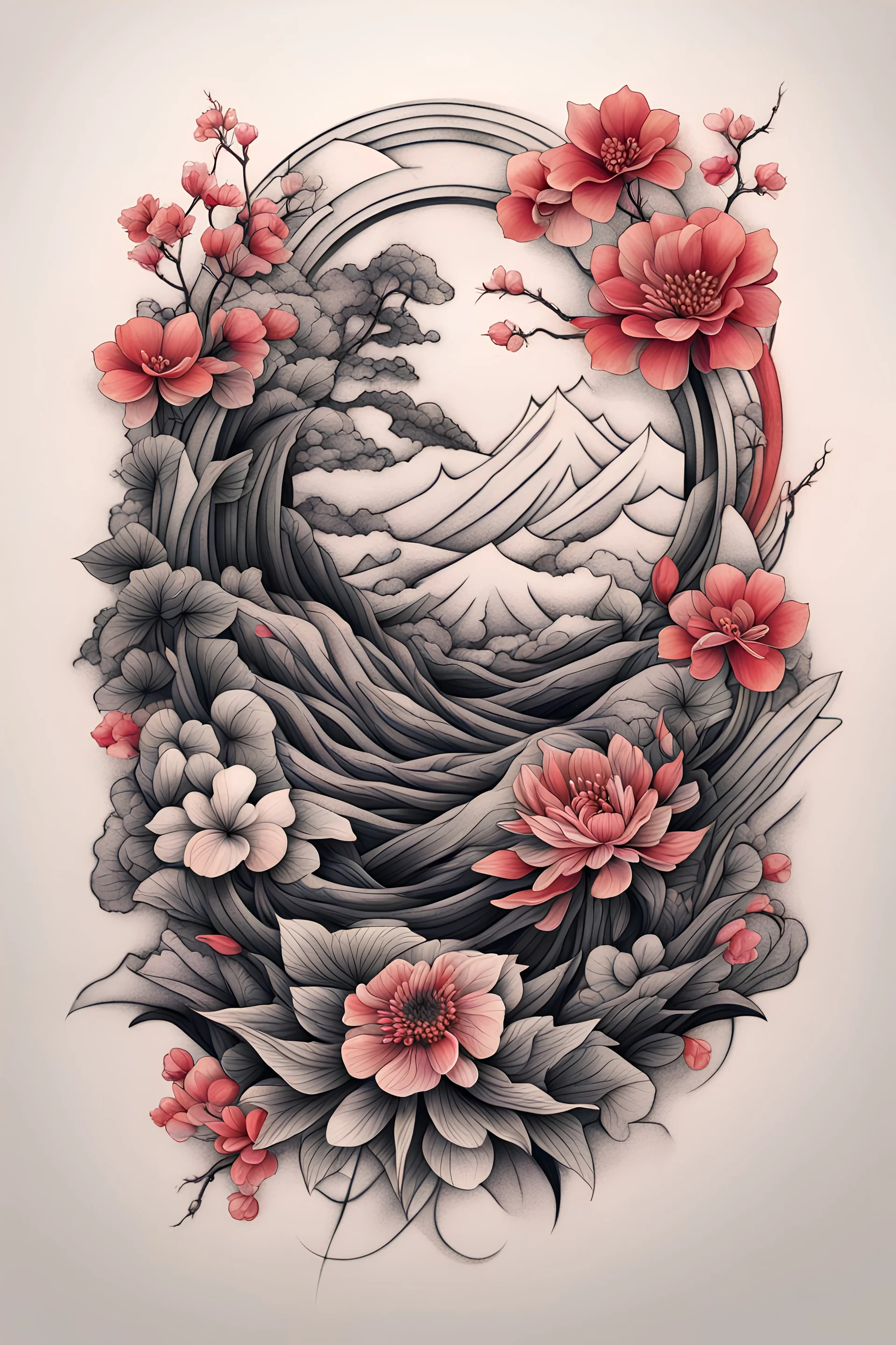 Japanese flower - Visions Tattoo and Piercing