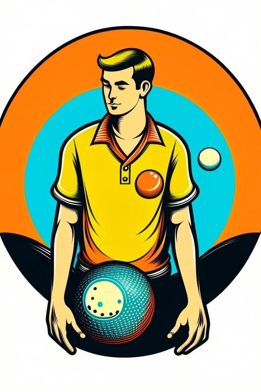 MOON, wearing colorful bowling shirts. Style: Retro Illustration, Mood: Fun and Nostalgic, Lighting: Warm, overhead lights, T-shirt design graphic, vector, contour, white background.