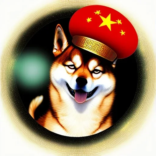 chinese hat, shiba inu, psychic ethereal orbs