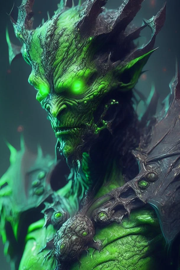 Green demon Humanoid mutant alien,FHD, detailed matte painting, deep color, fantastical, intricate detail, splash screen, complementary colors, fantasy concept art, 32k resolution trending on Artstation Unreal Engine 5