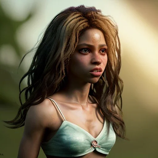 Shakira, artist, 30 years old, Realistic image, waist up portrait, kenzo style. loose long hair, eyes make up, perfect, glow, circle iris. concept art, smooth, unreal engine 5, god lights, ray tracing, RTX, lumen lighting, ultra detail, volumetric lighting, 3d, finely drawn, high definition, 4k.