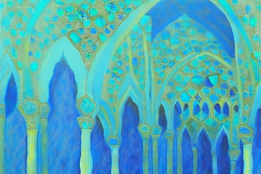 blue and turquoise arches by artist "Dorian Haqmoun"