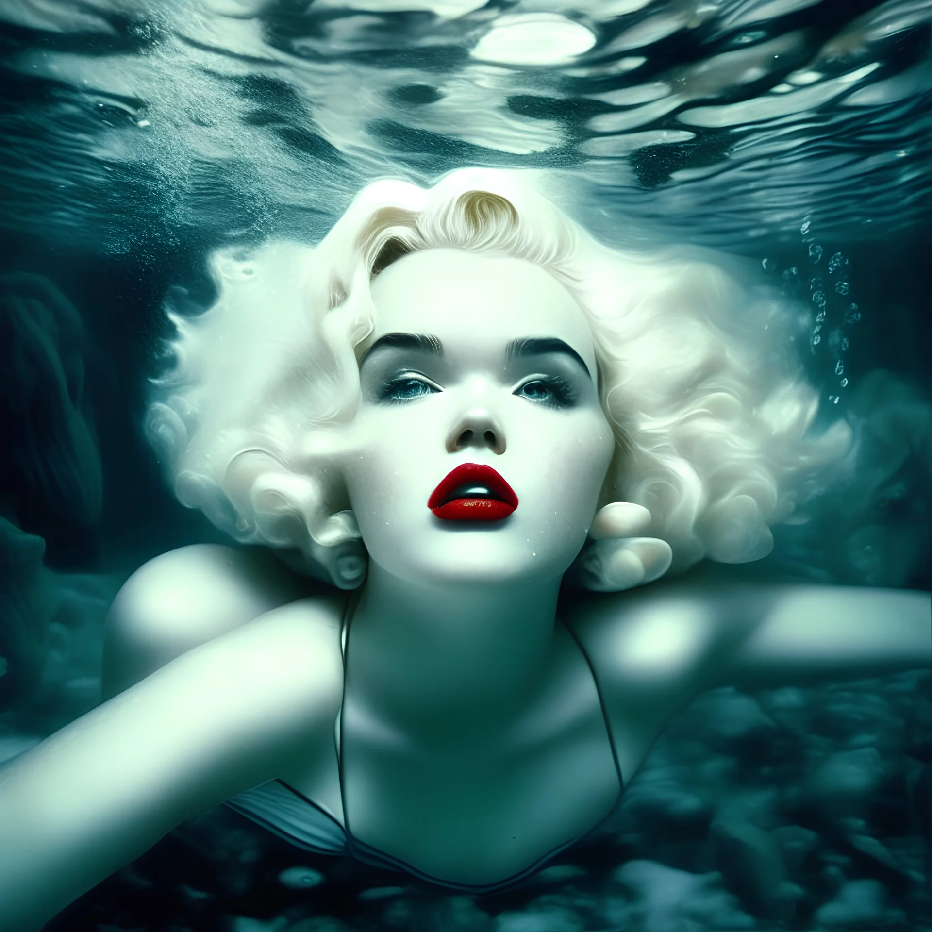 Young marilyn monroe, underwater