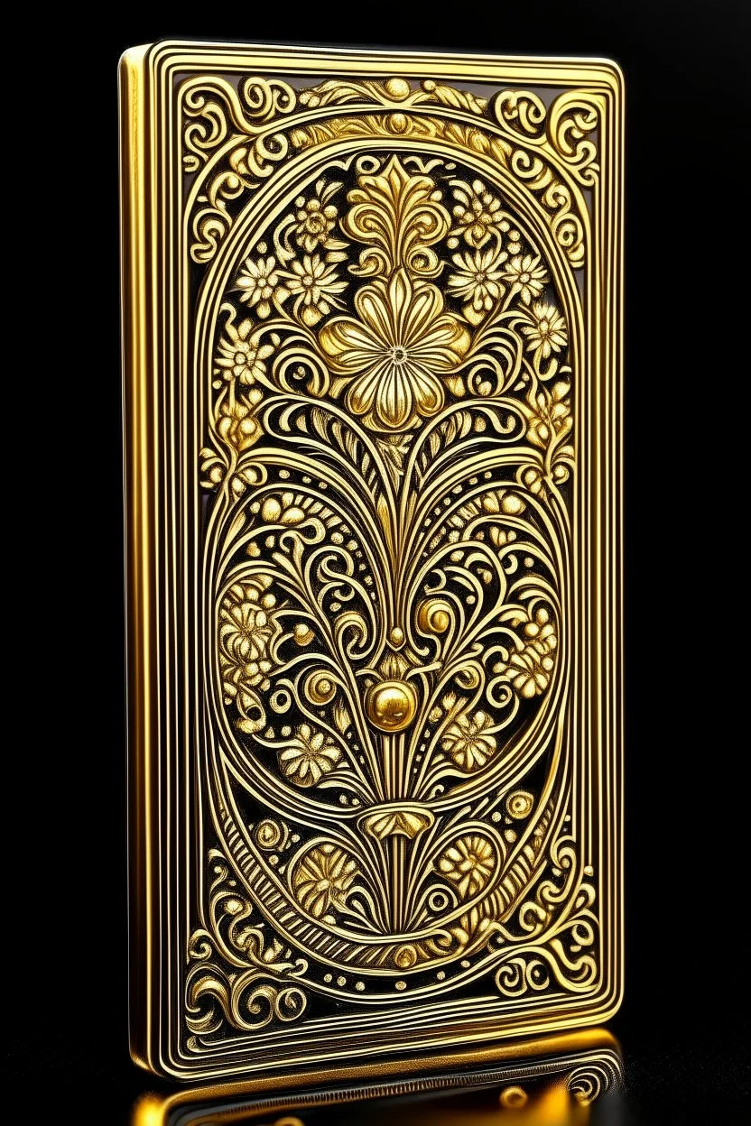 rectangular gold delicate art nouveau book cover