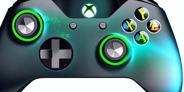 shiney xbox elite controller future design. nebula backround . sunflare . centered