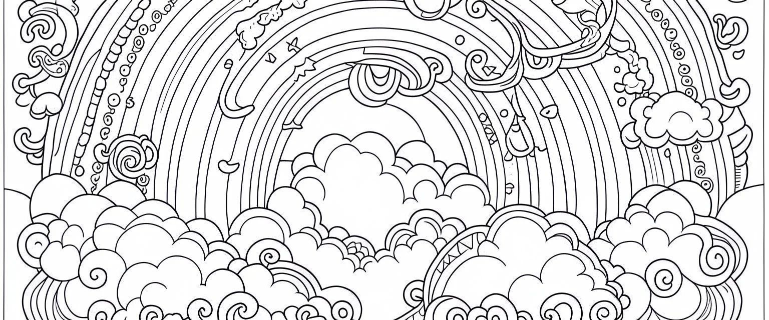 A rainbow coloring page