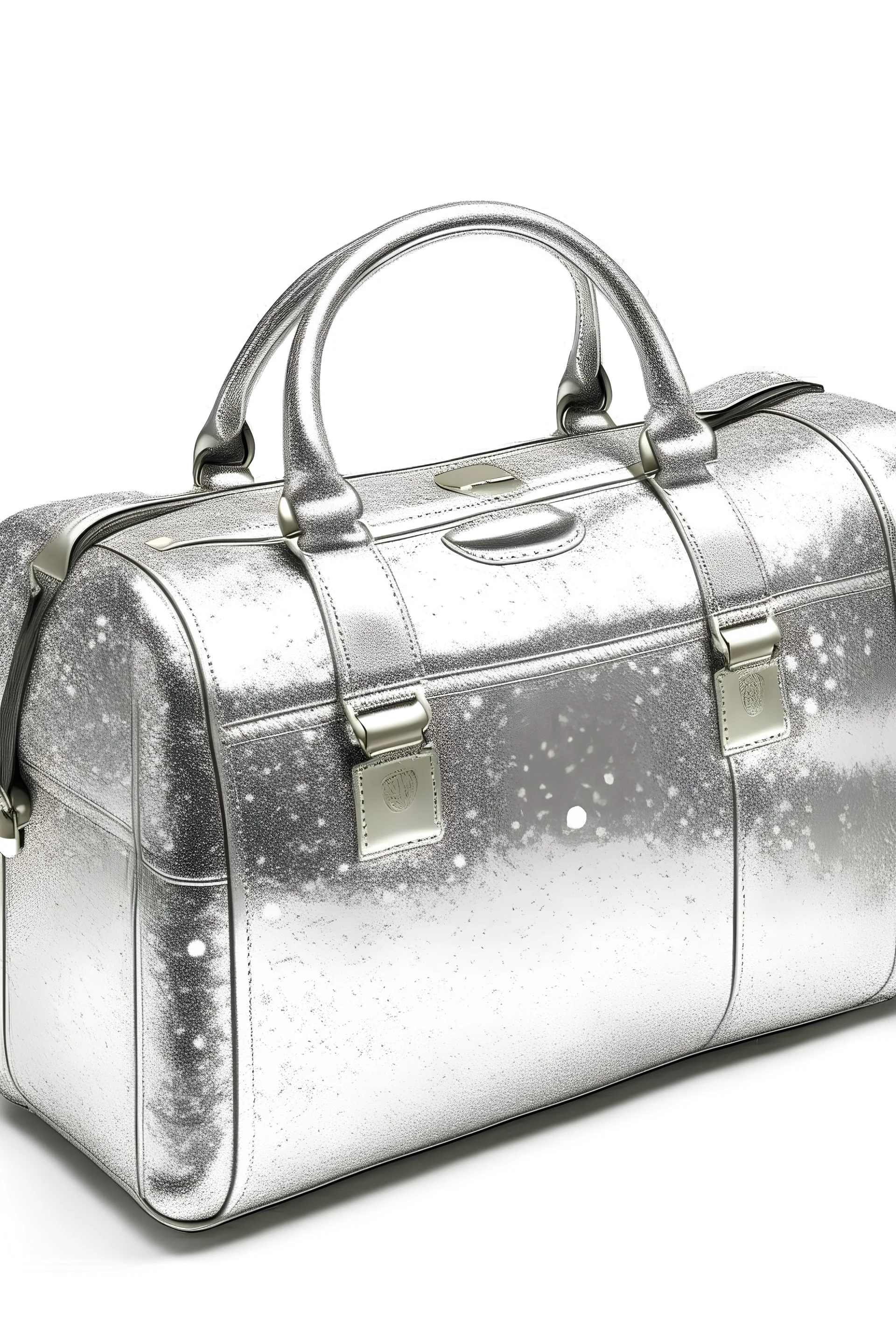 Big silver glitter luggage travelling bag