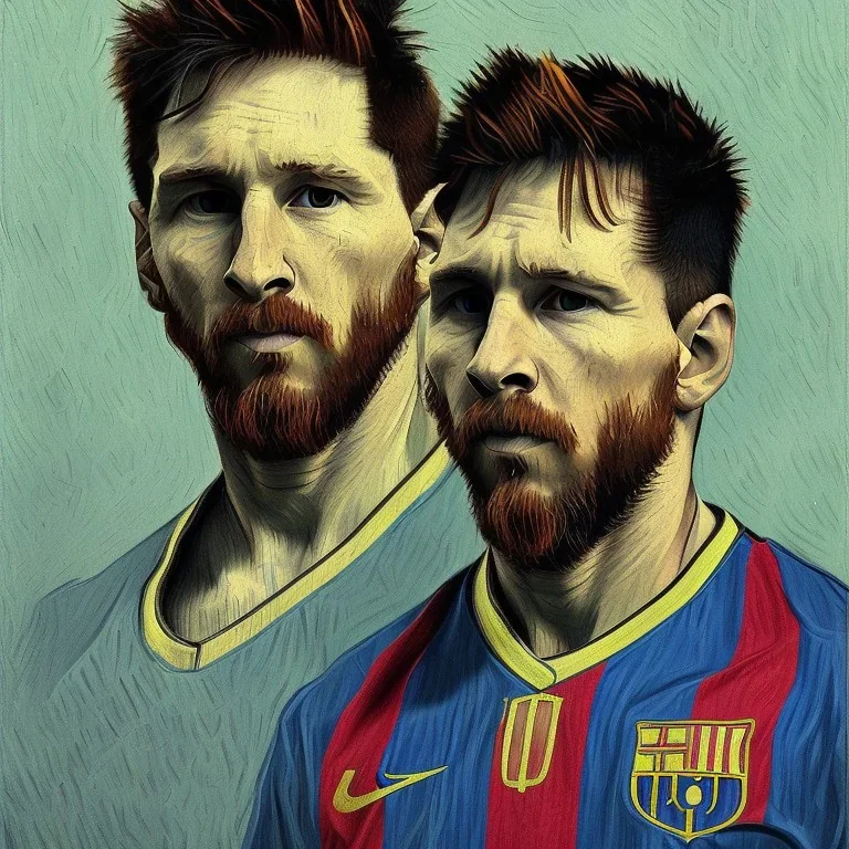 portrait of Lionel Messi by Van Gogh