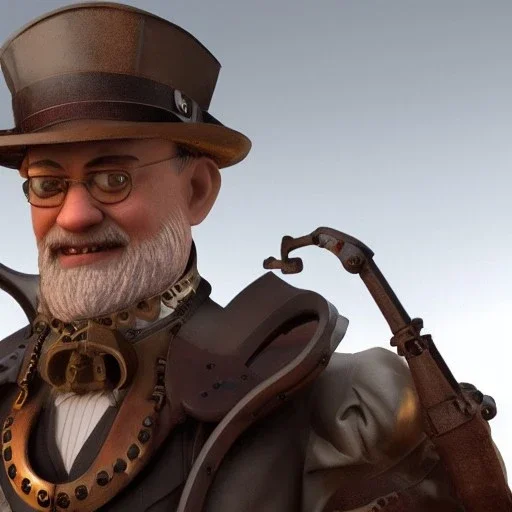 Tom hanks steam punk character very detailed cinematic unreal engine photo realistic