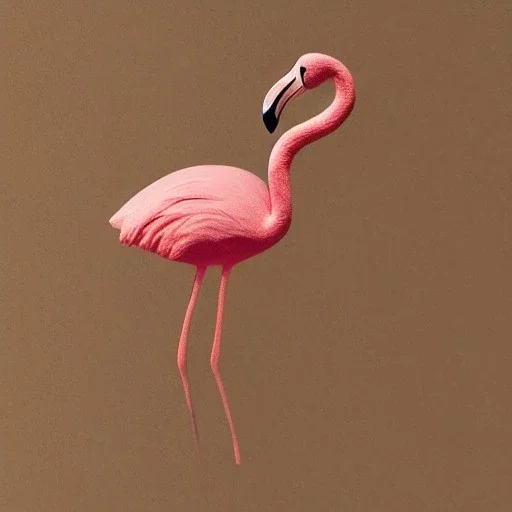 An anthropomorphic flamingo