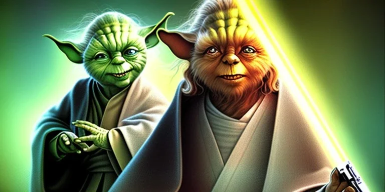 jesus as a jedi next to yoda