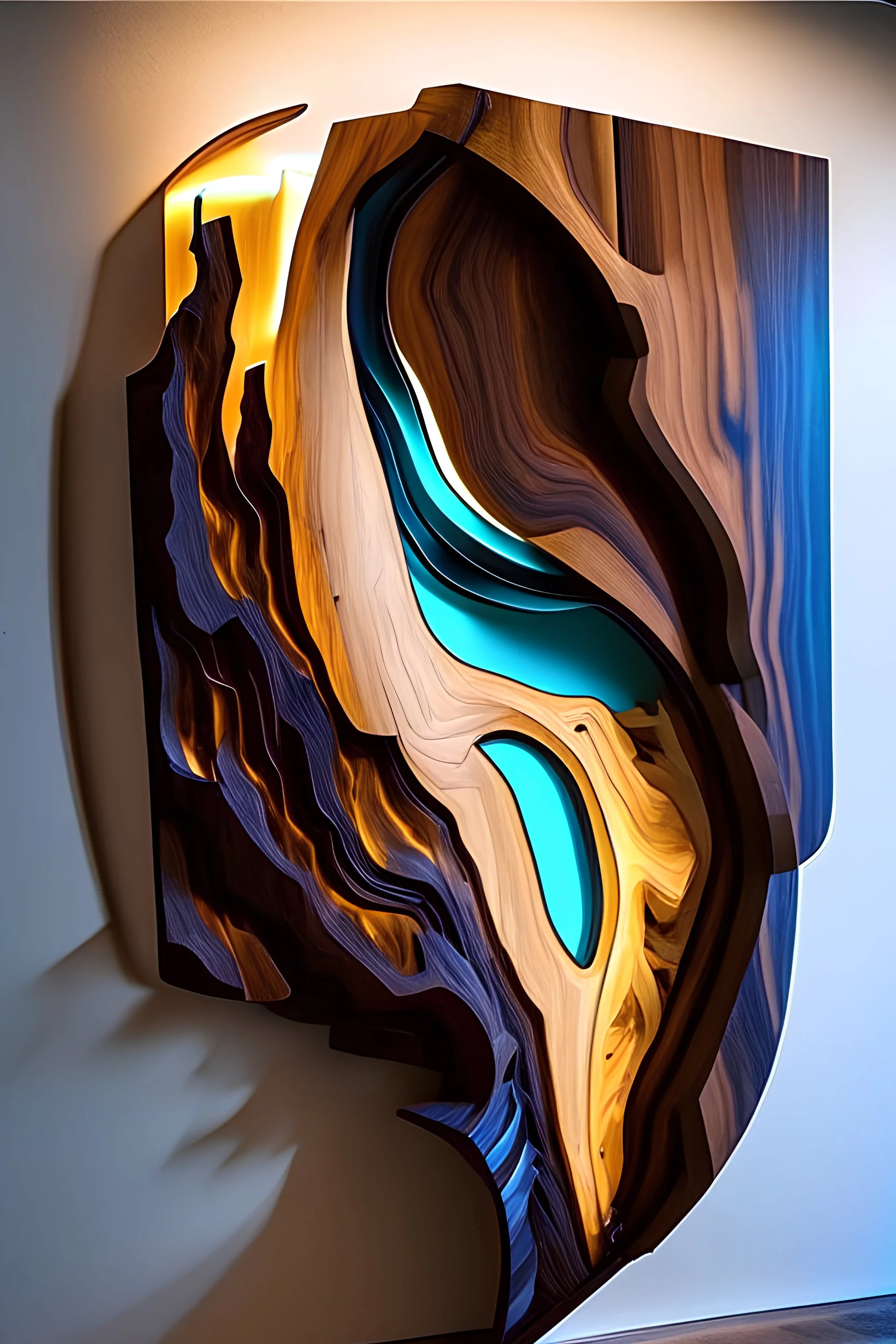 Futuristic live edge wall art