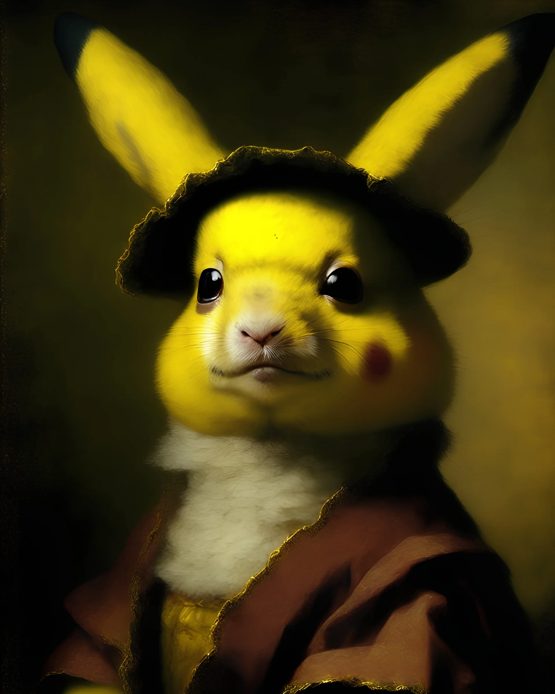 portrait of picachu, Rembrandt style