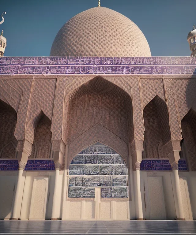 Islamic mosque app layout, magnificent, majestic, Realistic photography, incredibly detailed, ultra high resolution, 8k, complex 3d render, cinema 4d.