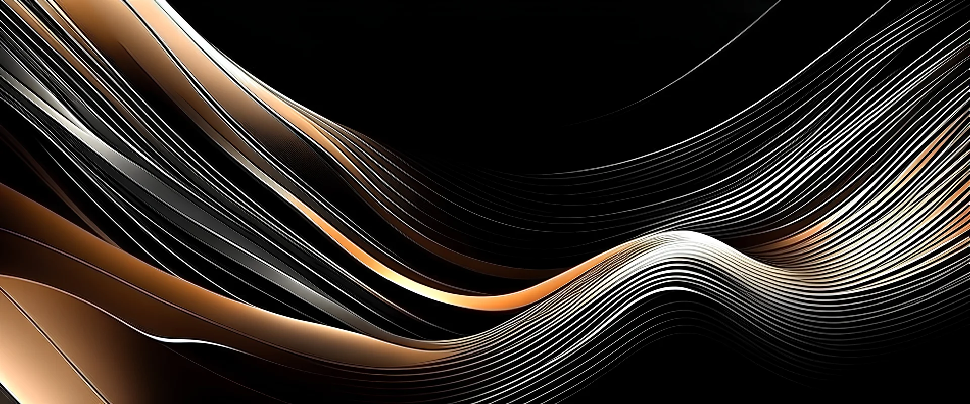 Metallic abstract wavy liquid background layout design tech innovation