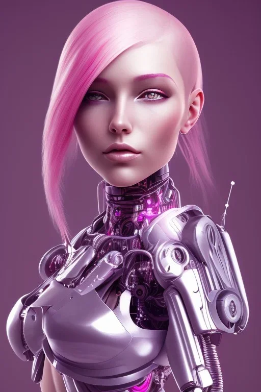 cyborg, pink hair,seven