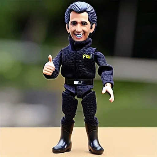 Action figure smile Fonzie arthur fonzarelli young winkler toy doll face (plastic black hair) with black boots full body in package thumbs up 2022