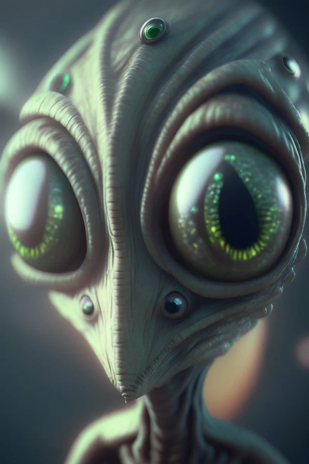 alien with one eye ,cinema 4d, octane render, high detail