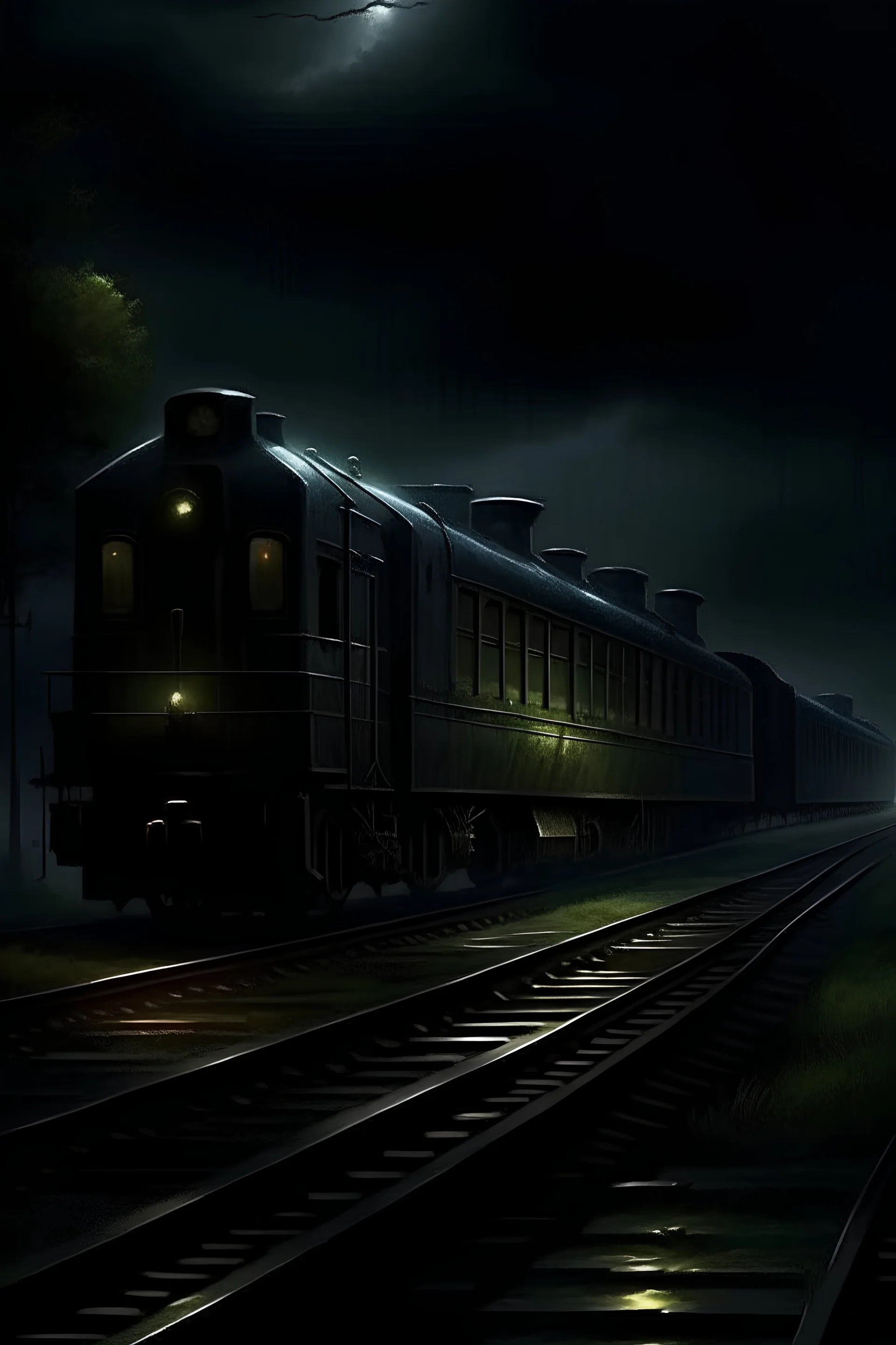 the night train Lionel Walden style cinematic dramatic hd hig hlights detailled real wide and depth atmosphere