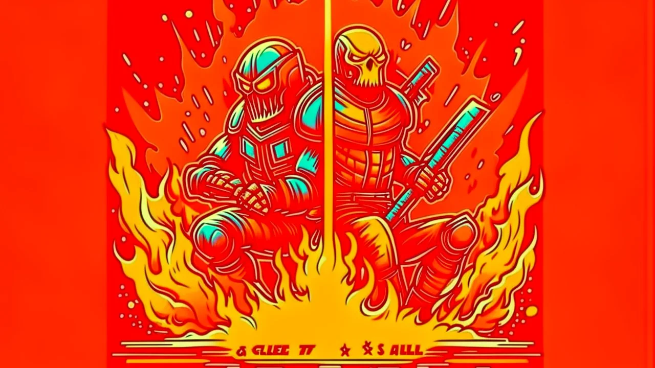comic style fire & steel