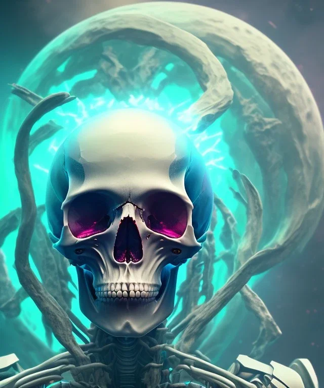 Android skull, full body close up, soft light atmosphere, light effect，vaporwave colorful, concept art, smooth, extremely sharp detail, finely tuned detail, ultra high definition, 8 k, unreal engine 5, ultra sharp focus