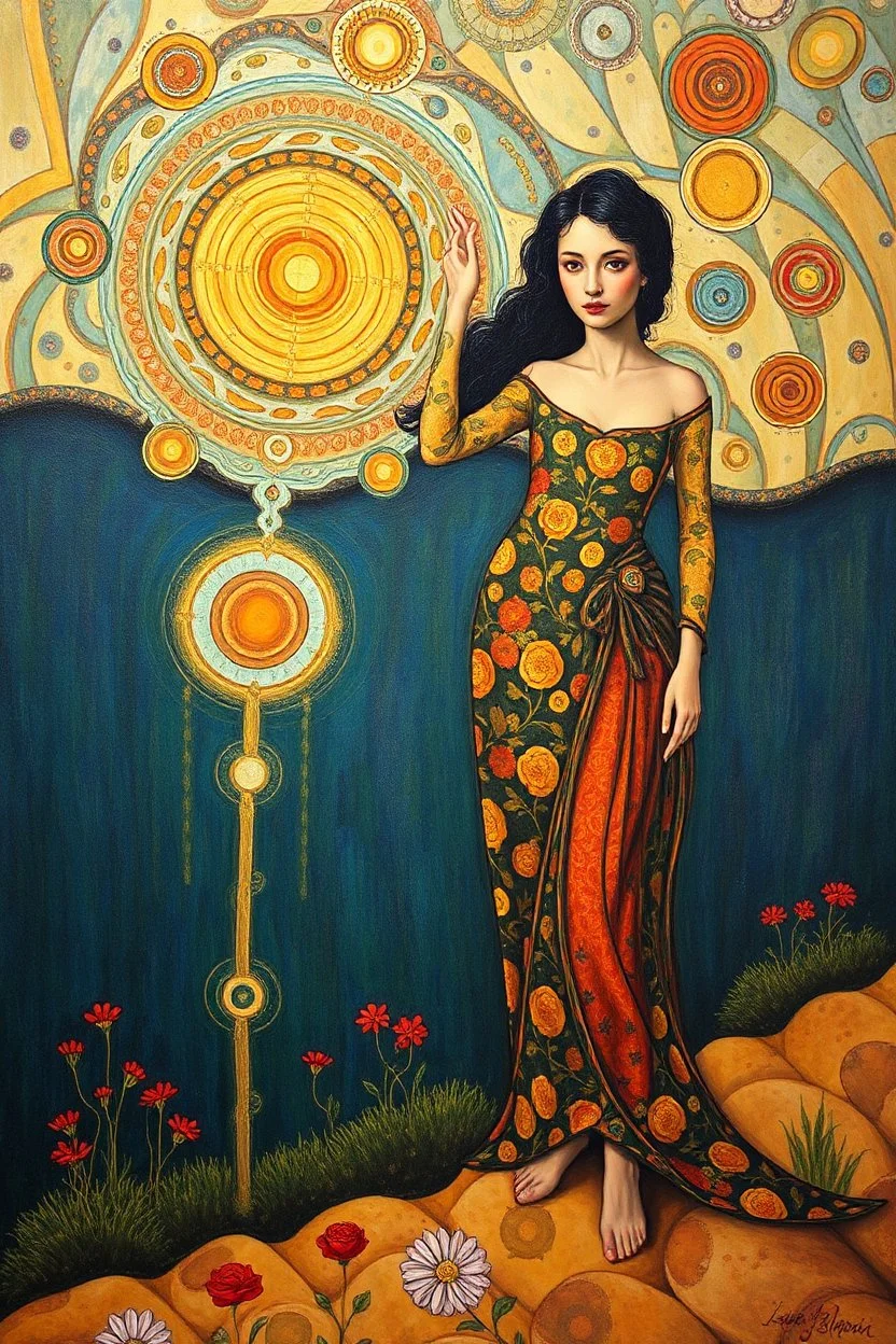 let rebellion ripen into sovereignty; Surrealistic Gustav Klimt inspired painting.