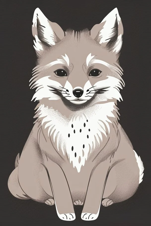 A delightful coloring page design showcasing an adorable baby fox in a charmingly naive art style. The artist has skillfully created a whimsical scene with minimal details and a focus on bold, thick black outlines. The endearing fox, prominently positioned in the center, is the highlight of this illustration. The all-white background beautifully complements the simplistic design, allowing young artists to unleash their creativity. As the baby fox takes center stage, a subtle hint of its natural