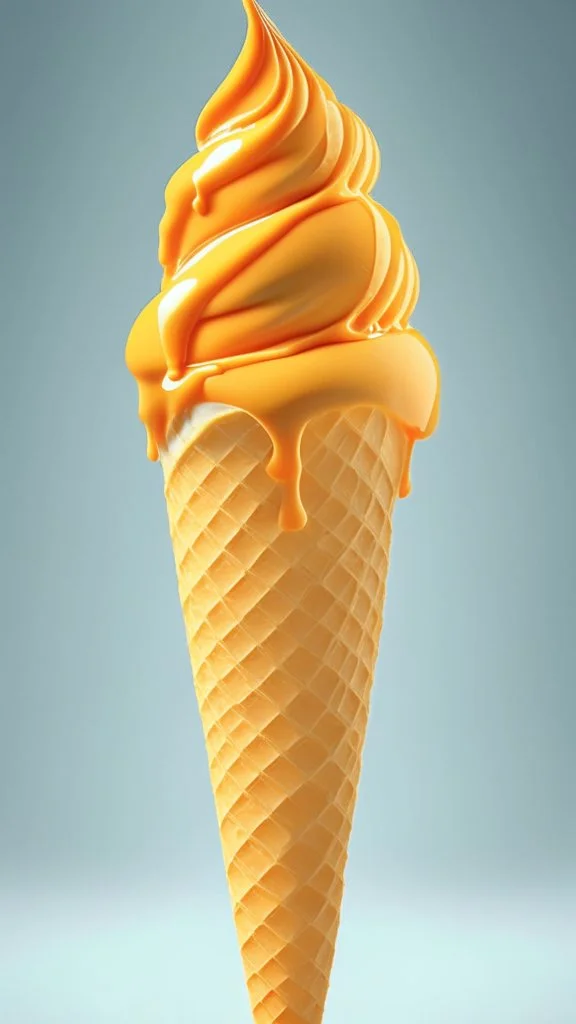 Orange Ice cream cone