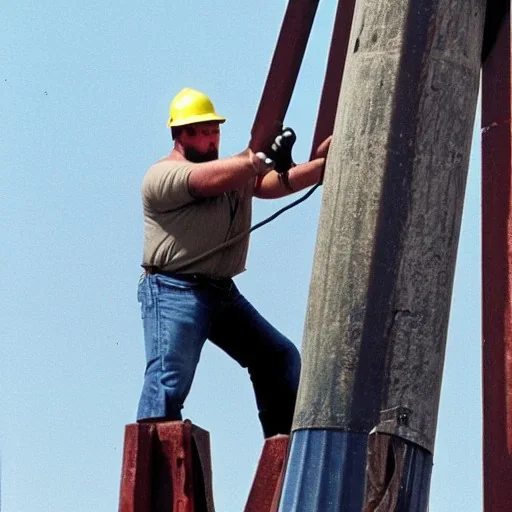 Jason Vancott gay lineman working on a telephone Pole on 9/11 crying