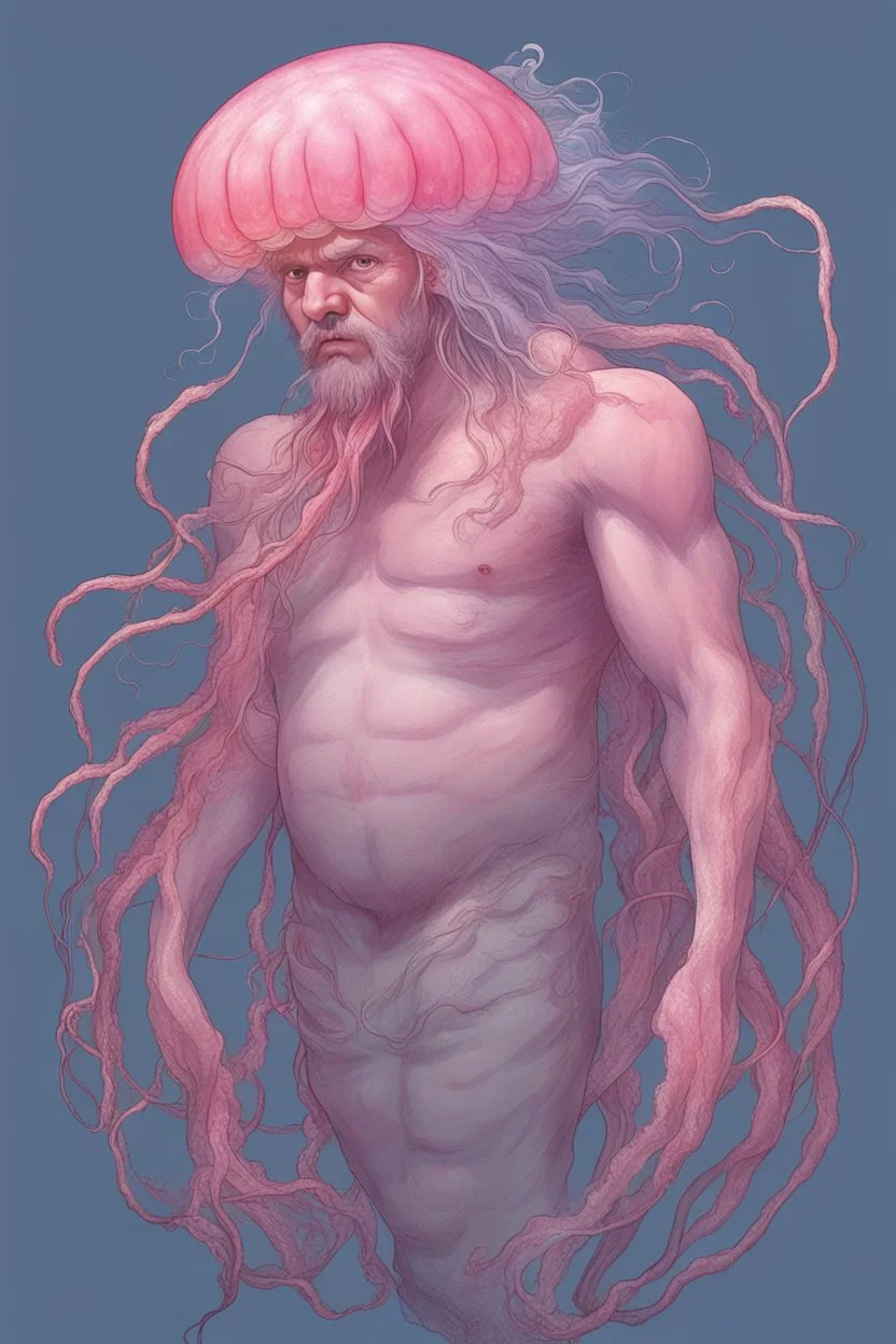 a half man, half jellyfish hybrid